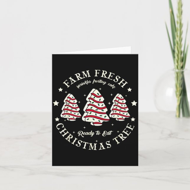Vintage Farm Fresh Christmas Tree Cookies Holiday  Card (Front)