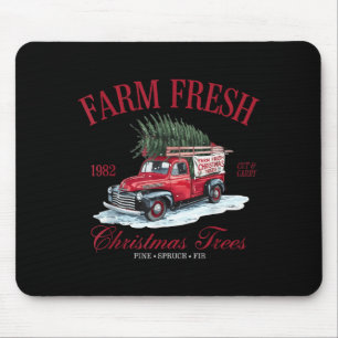 Vintage Farm Fresh Christmas Trees Farmhouse Ckup Mouse Pad