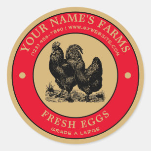Vintage Farm Fresh Eggs Label Template