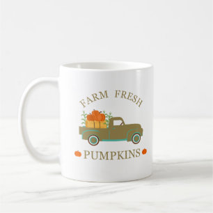 Vintage farm fresh pumpkins watercolor fall autumn coffee mug