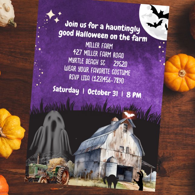 Vintage Farm  Halloween Tractor Party   Invitation (Creator Uploaded)