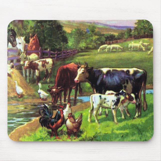 Vintage Farm Mouse Pad (Front)