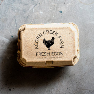 Vintage Farm Name   Fresh Egg Carton Stamp