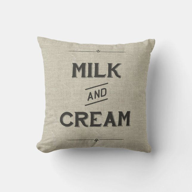 Vintage Farm Pillow - Milk & Cream (Front)