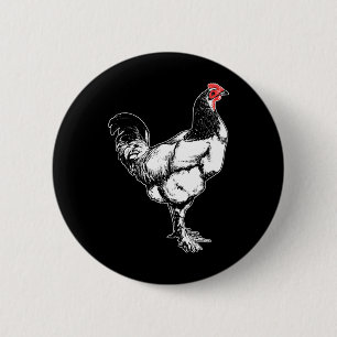 Vintage Farm Rooster Minimalist Chicken Design _1  6 Cm Round Badge