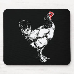 Vintage Farm Rooster Minimalist Chicken Design _2 Mouse Pad
