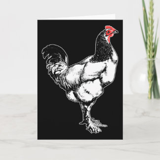 Vintage Farm Rooster Minimalist Chicken Design _4  Card