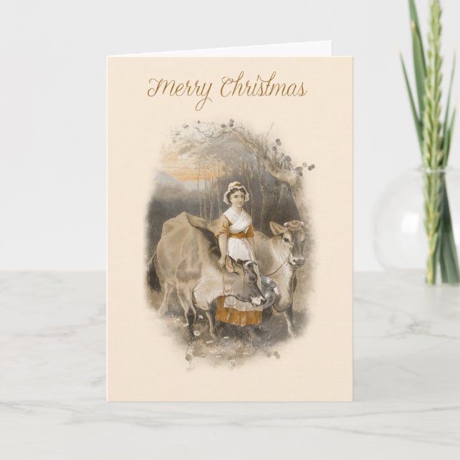 Vintage farm scene Christmas card (Front)