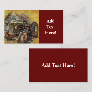 Vintage Farm Tractor Old Barn Shed Business Card