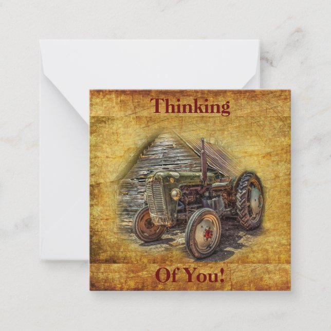 Vintage Farm Tractor Old Barn Shed Card (Front)