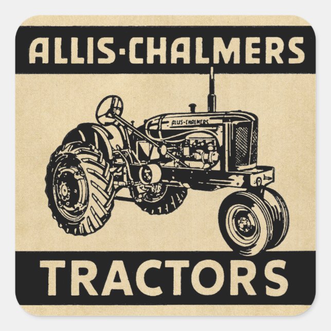 Vintage Farm Tractor Square Sticker (Front)