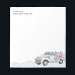 Vintage Farm Truck and Flowers, Blue Personalised Notepad<br><div class="desc">Beautiful notepads with your personalisation at the top.</div>