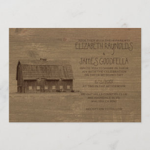 Vintage Farm Wedding Invitations