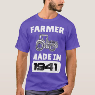 Vintage Farmer Born In 1941 82 Years Old Fathers D T-Shirt