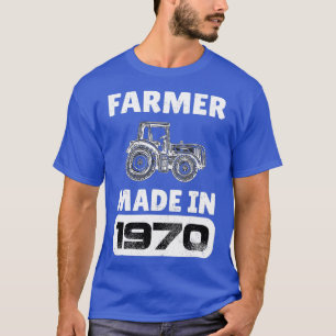 Vintage Farmer Born In 1970 53 Years Old Fathers D T-Shirt