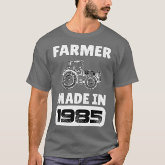 Vintage Farmer Born In 1985 38 Years Old Fathers D T-Shirt