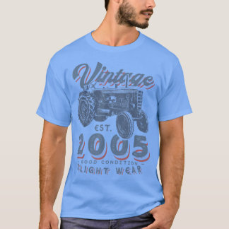 Vintage Farmer Tractor established 2005 17th Birth T-Shirt