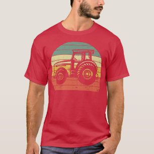 Vintage Farmer Tractor Retro Farmer Tractor Silhou T-Shirt