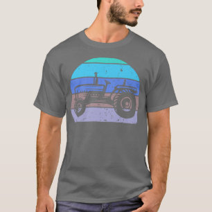 Vintage Farmer Tractor Retro Farmer Tractor Silhou T-Shirt