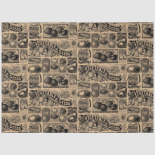 Vintage Farmers Market Vegetable Garden Pattern Tissue Paper