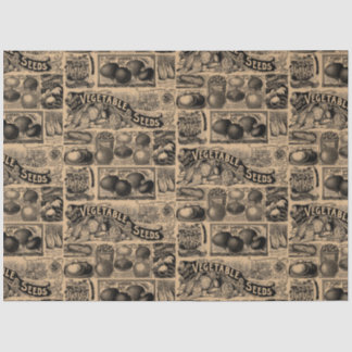 Vintage Farmers Market Vegetable Garden Pattern Tissue Paper