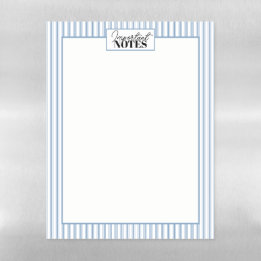 Vintage Farmhouse Blue Ticking Stripe  Magnetic Dry Erase Sheet
