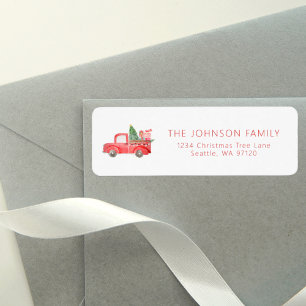 vintage farmhouse christmas truck return address 