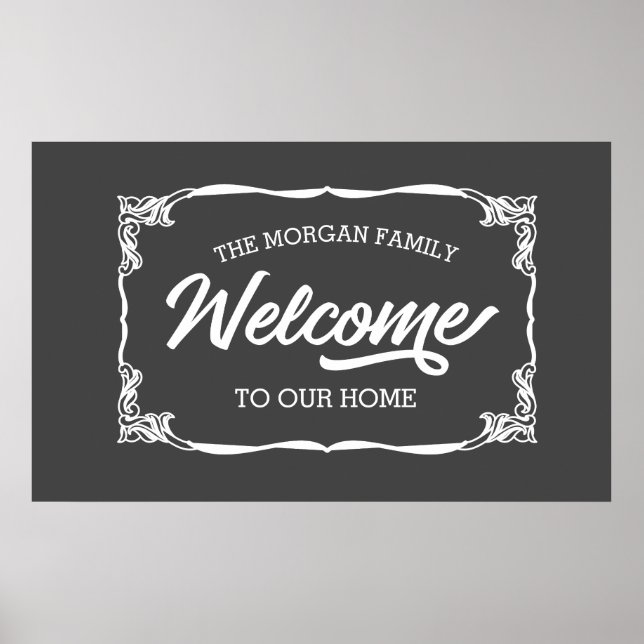 vintage farmhouse family welcome poster (Front)