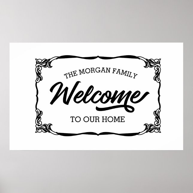 vintage farmhouse family welcome poster (Front)