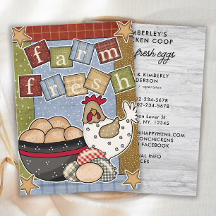 Vintage Farmhouse Farm Fresh Eggs Chicken Hens Egg Business Card