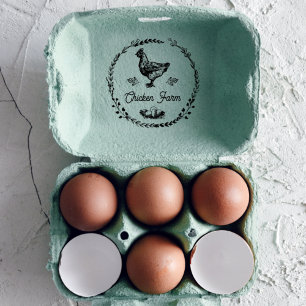 Vintage Farmhouse Hen Personalised Egg Carton Self-inking Stamp