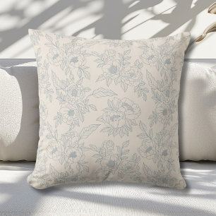 Vintage Farmhouse Homestead Flowers Throw Pillow