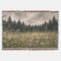 Vintage Farmhouse Meadow Throw Blanket
