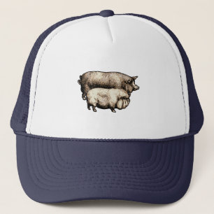 Vintage Farmhouse Pig Country Antique Livestock Trucker Hat