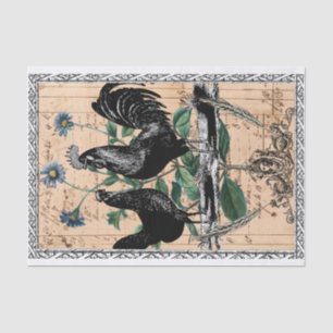 Vintage farmhouse rooster tissue paper