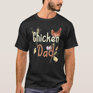 Vintage Farmhouse Watercolour Chicken Dad T-Shirt