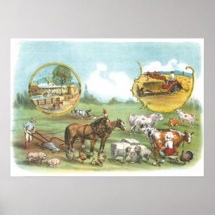 Vintage Farming Australia Poster