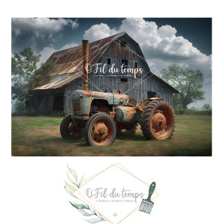 Vintage Farming Découpage Paper