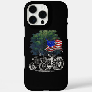 Vintage Farming Tractor American Flag Patriotic Fa iPhone 16 Pro Max Case