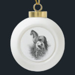 Vintage Farrier Horse Shoeing Black White Art Ceramic Ball Christmas Ornament<br><div class="desc">Vintage Farrier Horse Shoeing Black White Art</div>