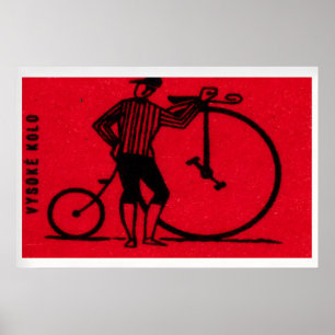 Vintage Farthing Bike - Matchbox Print - Czech