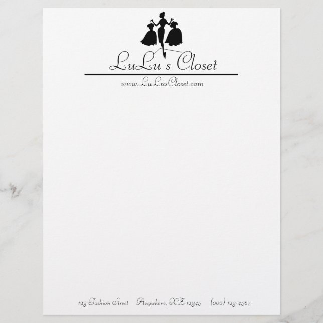 Vintage Fashiion Silhouette Personalised Letterhead (Front)