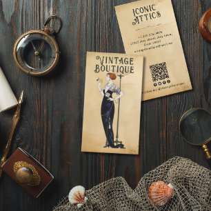 Vintage Fashion Boutique Seamstress Stylist Business Card