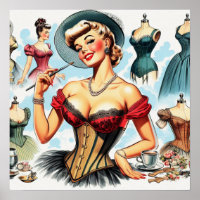 Vintage Fashion Corset Pin Up