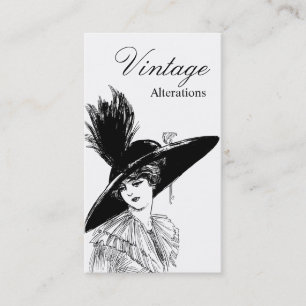 Vintage Fashion Designer Alteration Seamstress Business Card