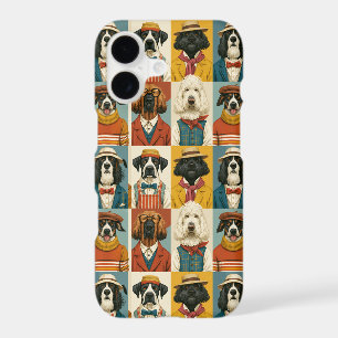 Vintage Fashion Dogs Portrait Collage
