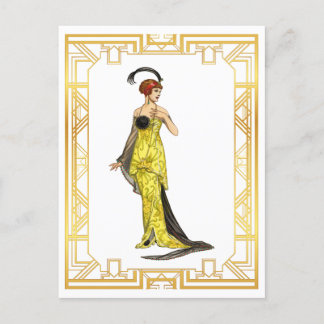 Vintage Fashion Early 1900s Hollywood Gown Postcard