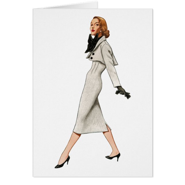 Vintage Fashion Image Blank Card (Front)