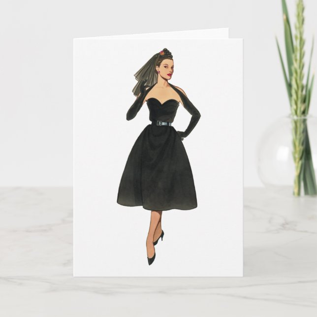 Vintage Fashion Image Blank Note Card (Front)