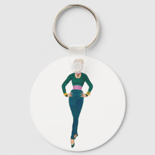 Vintage Fashion Image Keychain